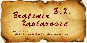 Bratimir Kaplarović vizit kartica